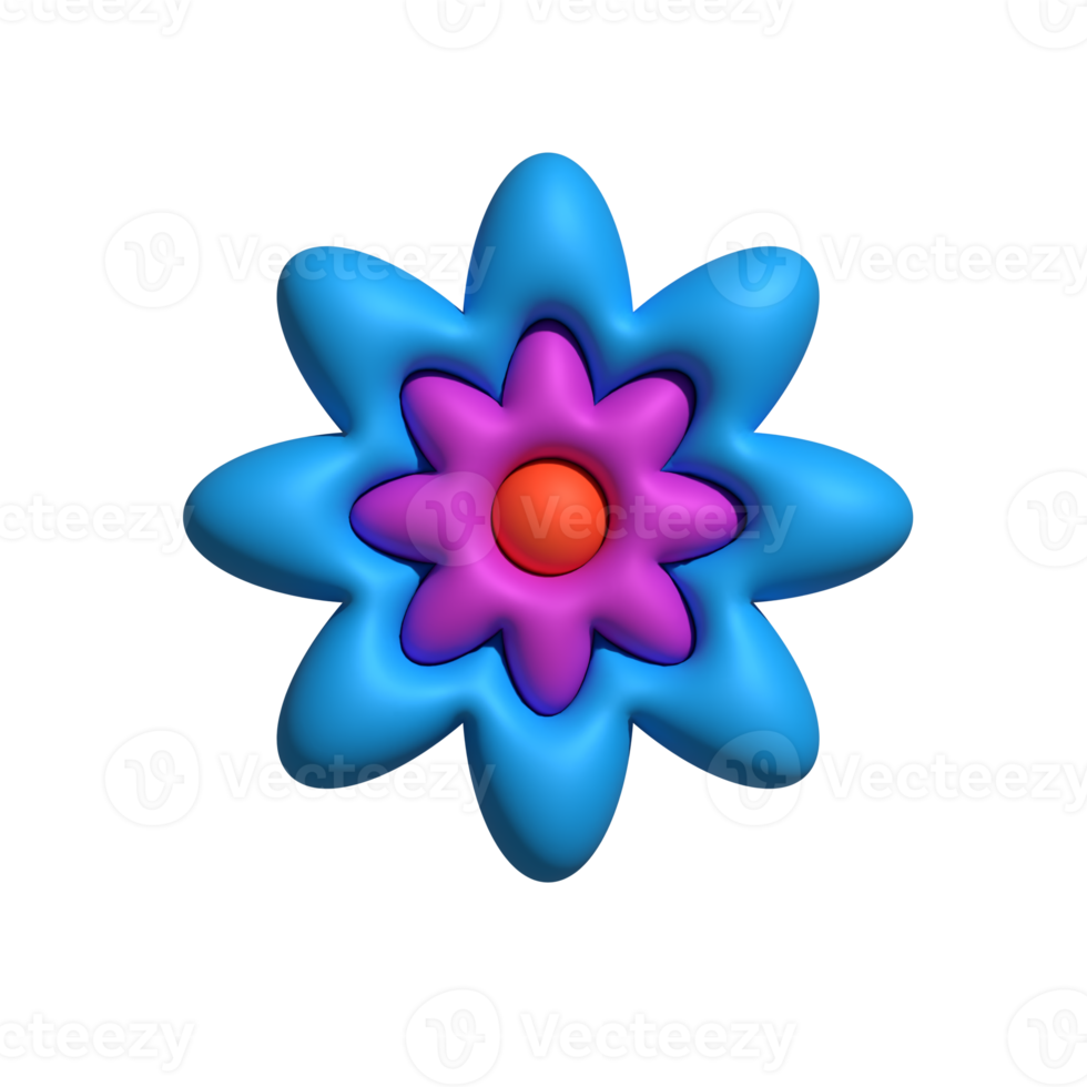 3D flower isolated png