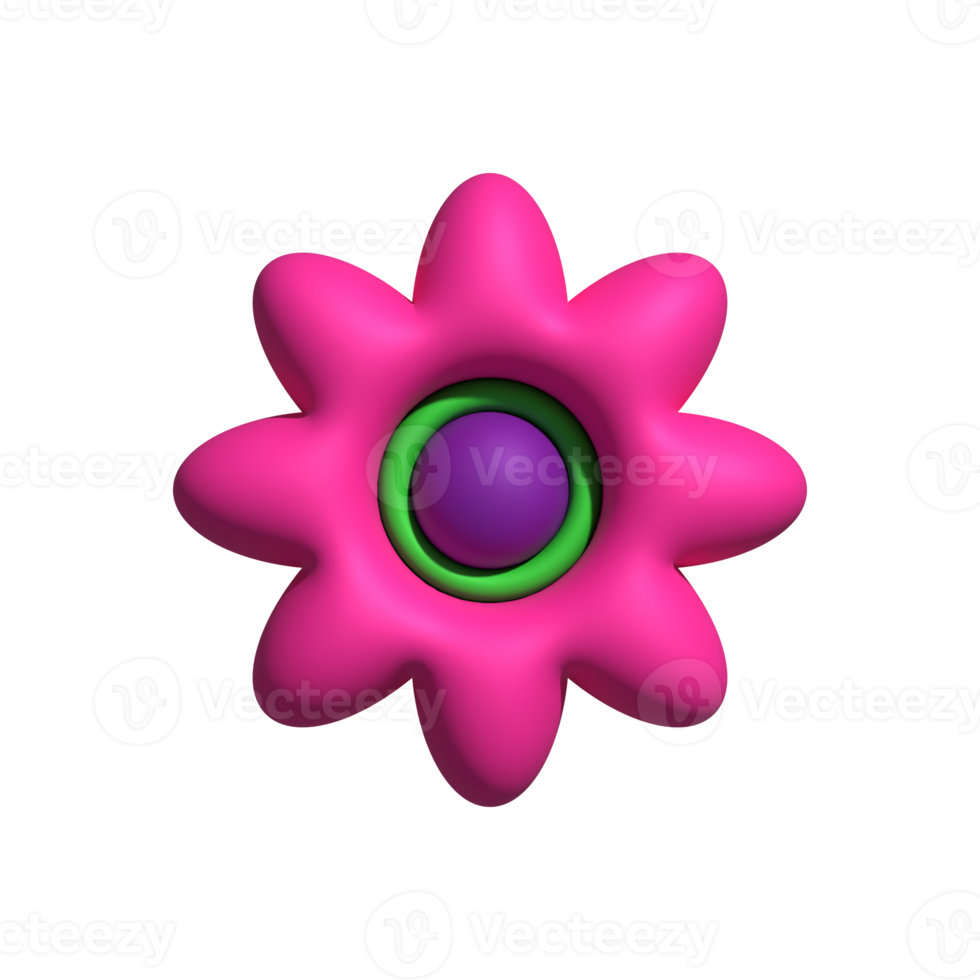 3D flower isolated png