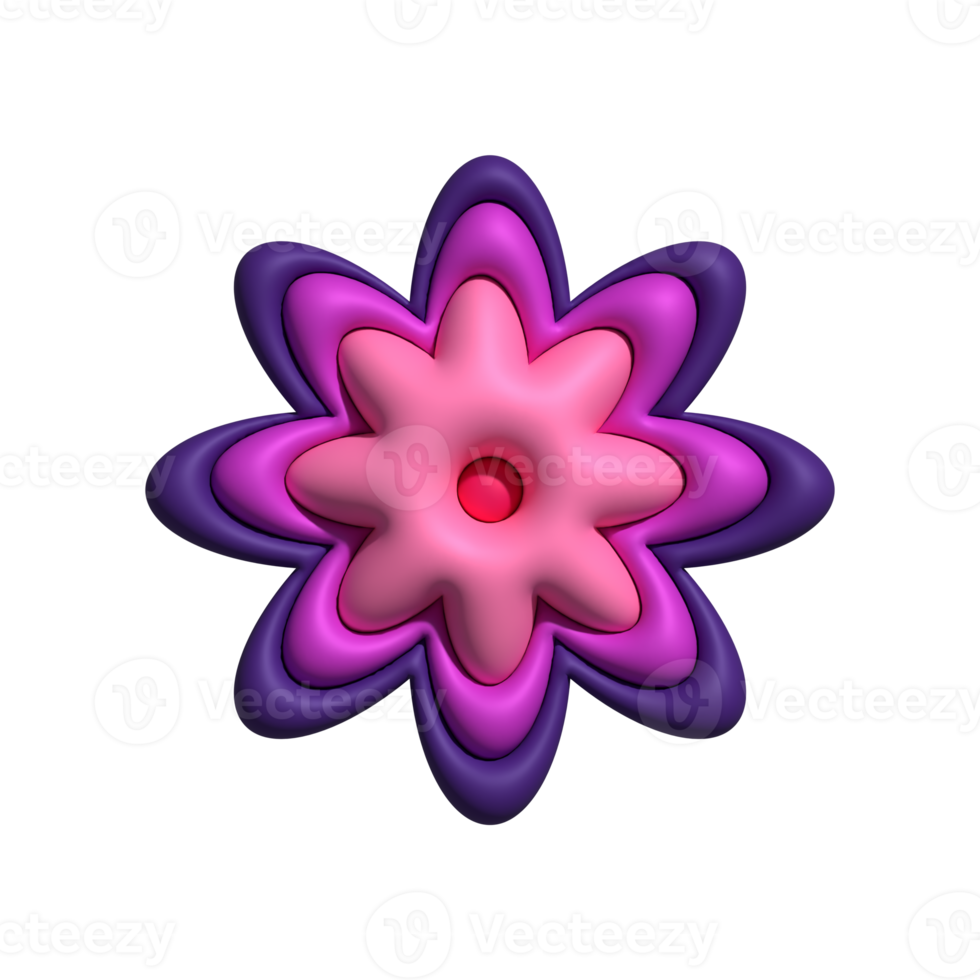 3D flower isolated png