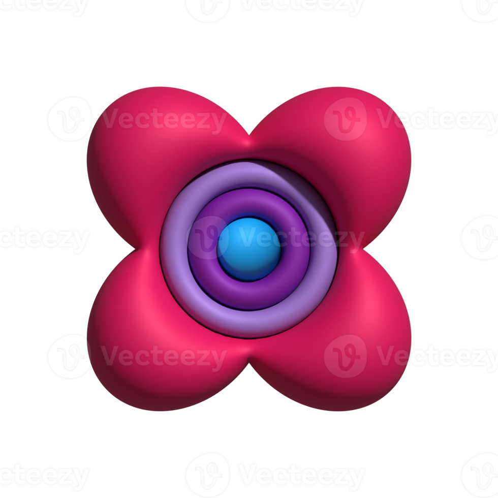 3D flower isolated png