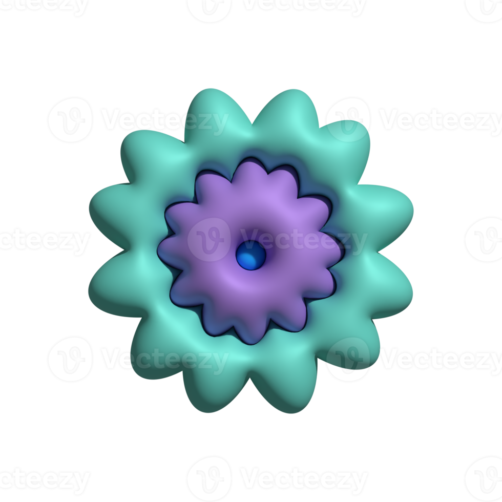 3D flower isolated png