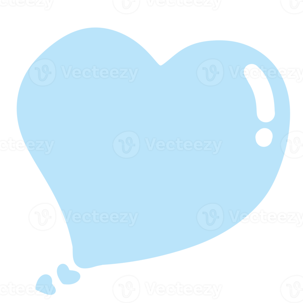 Blue heart speech bubble png