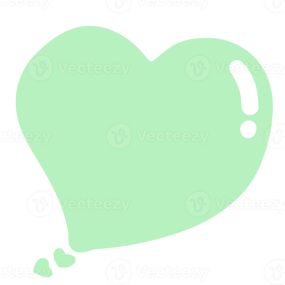 Green heart speech bubble 22841552 PNG