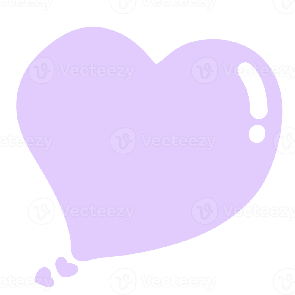 Purple heart speech bubble png