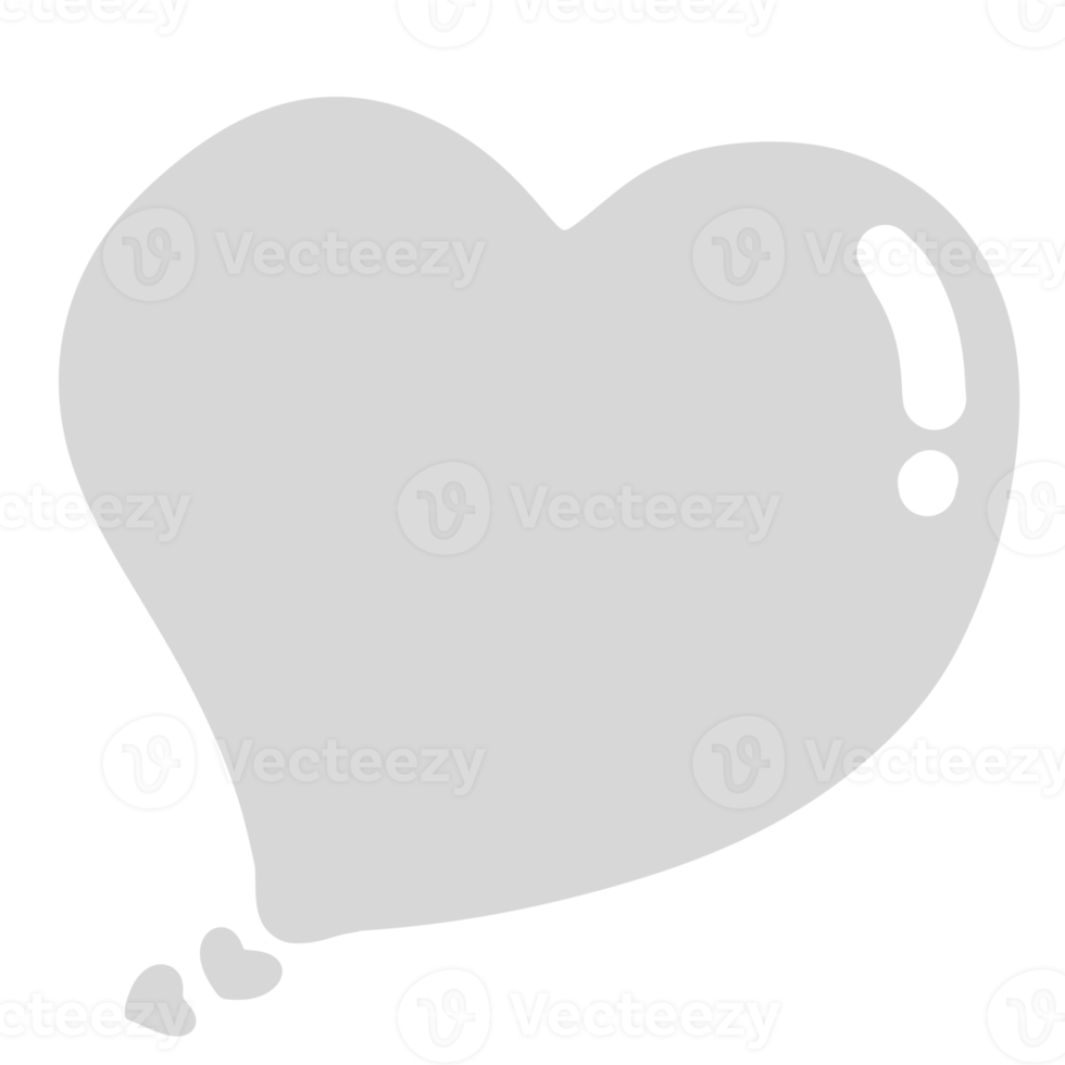 Gray heart speech bubble png