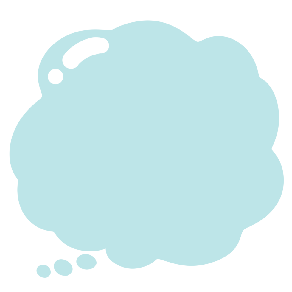 Blue cloud speech bubble png