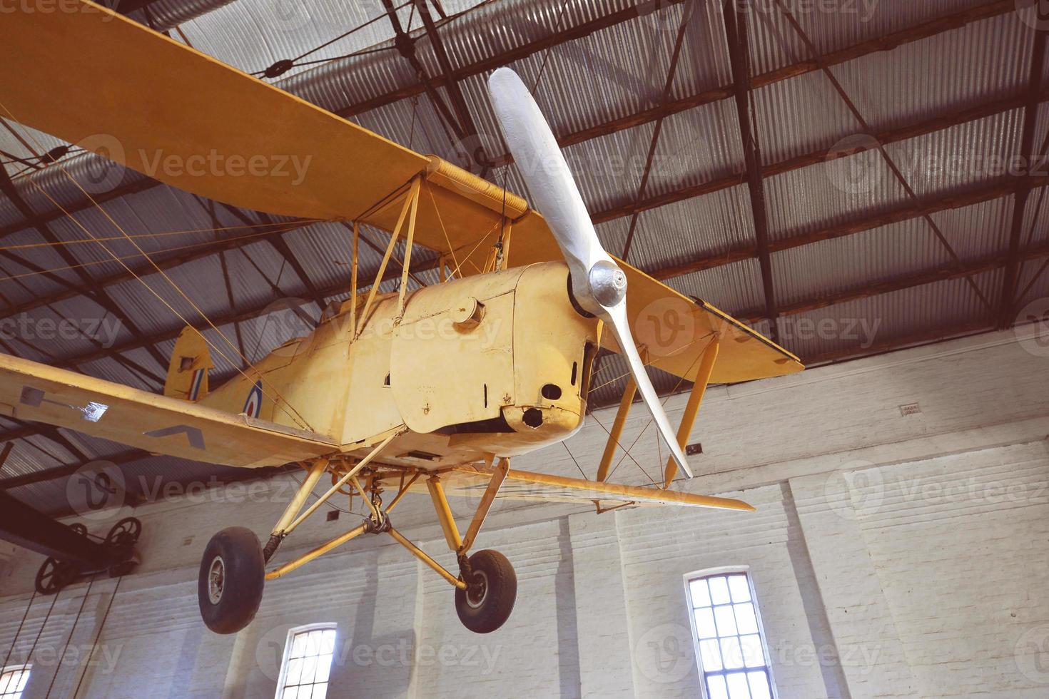 Retro biplane in the museum photo