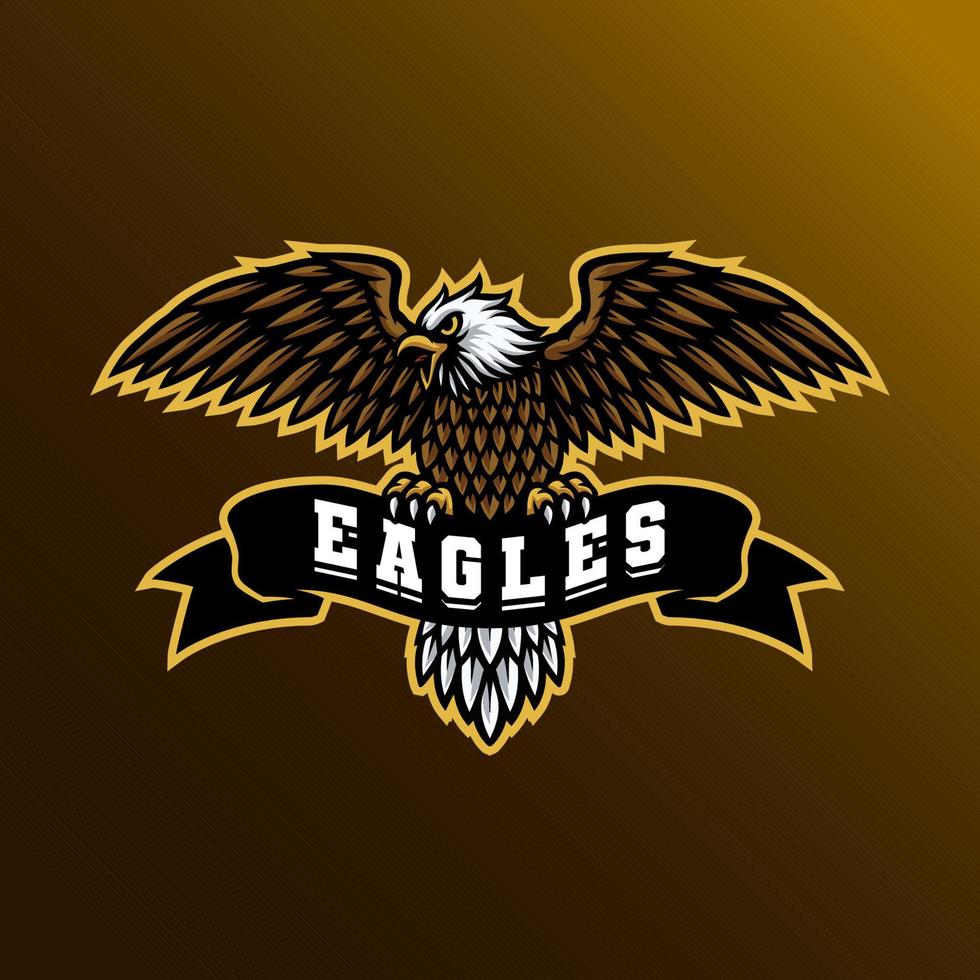 Mascot of eagle animal that is suitable for e-sport gaming logo template vector