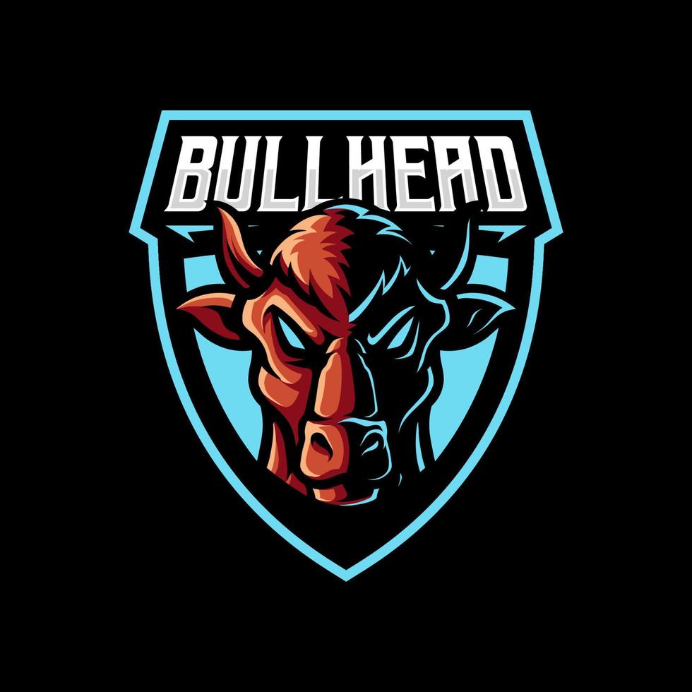 Mascot of Bull Head that is suitable for e-sport gaming logo template vector