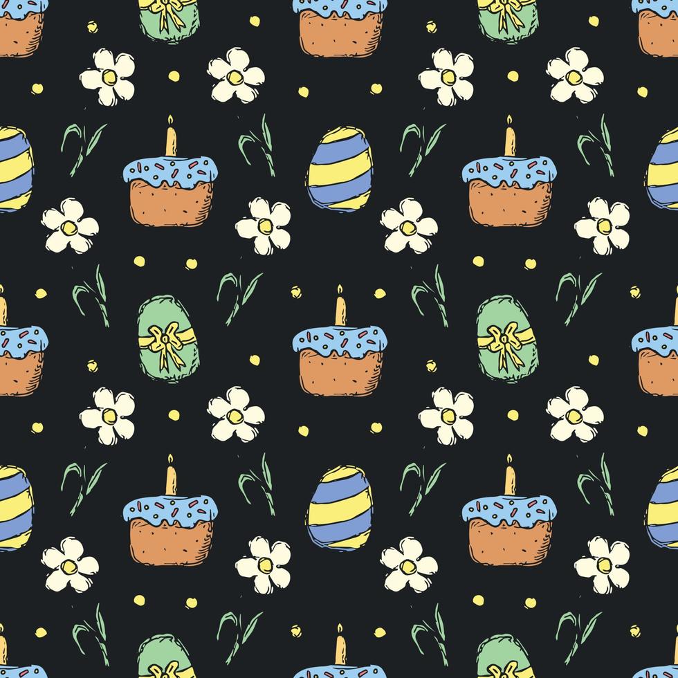 Easter pattern. Seamless pattern with easter icons. Easter background vector