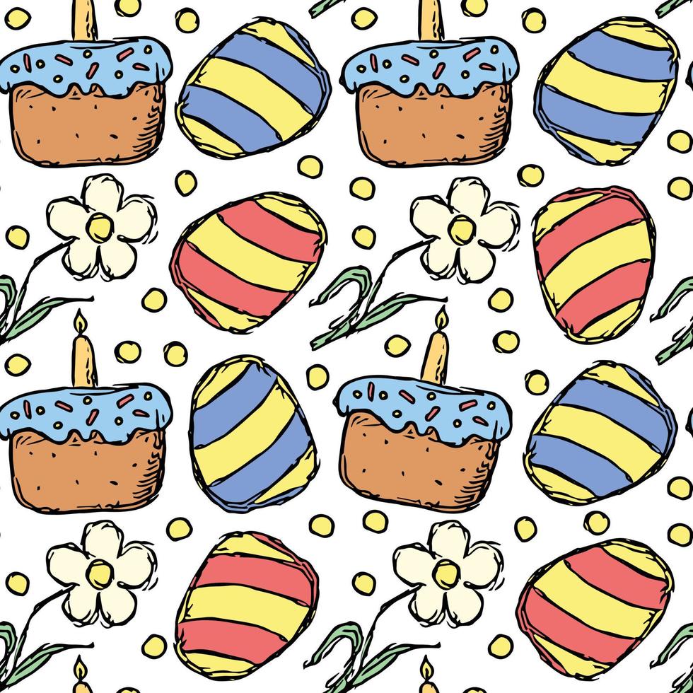 Easter pattern. Seamless pattern with easter icons. Easter background vector