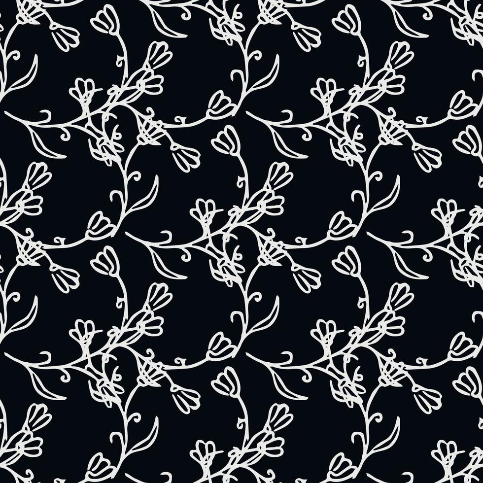 Seamless floral pattern. Doodle background with flowers. Spring pattern vector