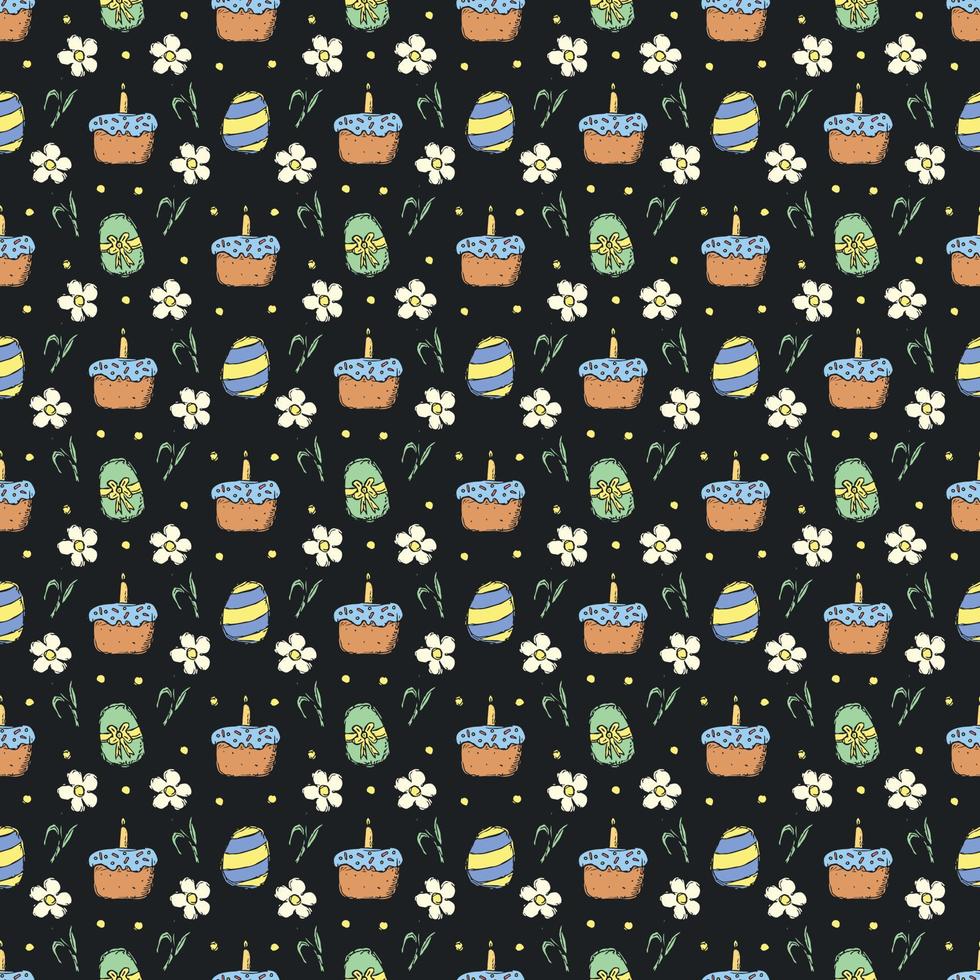 Easter pattern. Seamless pattern with easter icons. Easter background vector