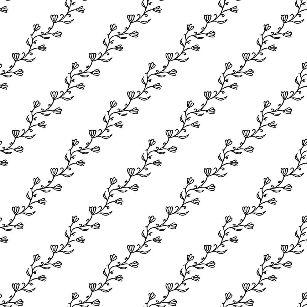 Seamless floral pattern. Doodle background with flowers. Spring pattern vector