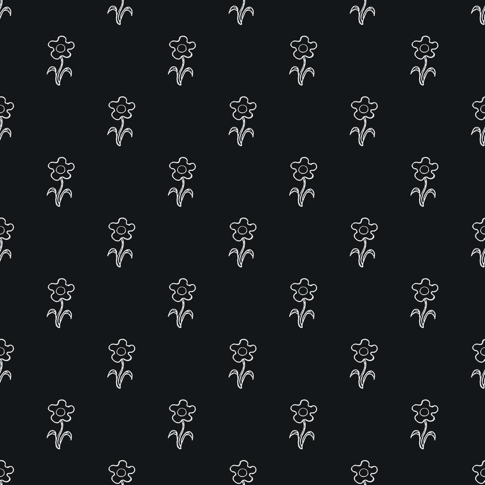 Seamless floral pattern. Doodle background with flowers. Spring pattern vector