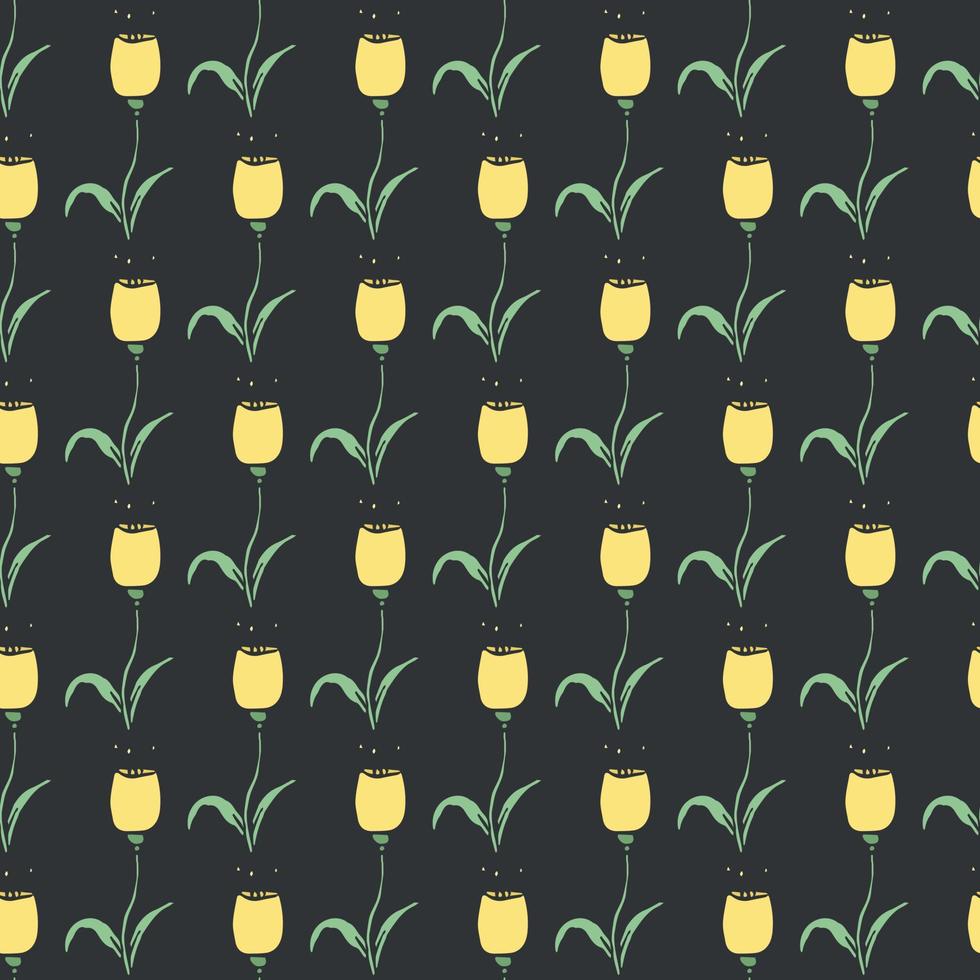 Seamless floral pattern. Doodle background with flowers. Spring pattern vector