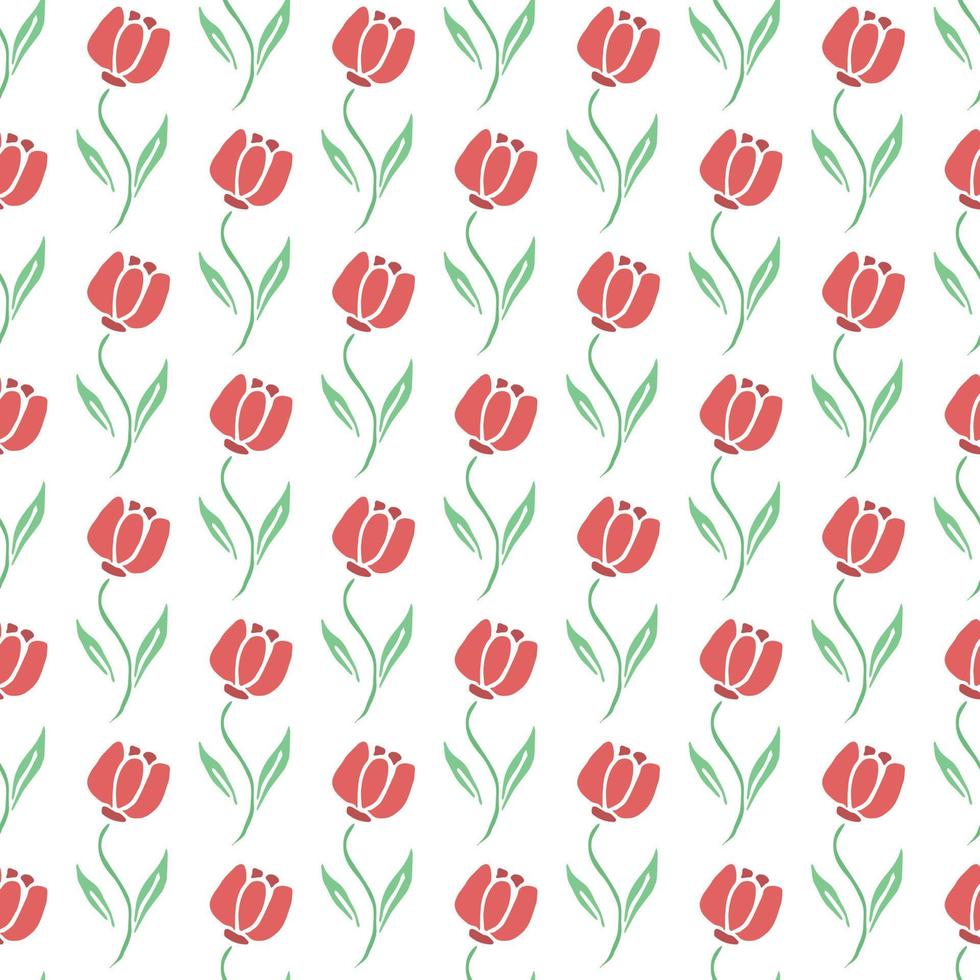 Seamless floral pattern. Doodle background with flowers. Spring pattern vector