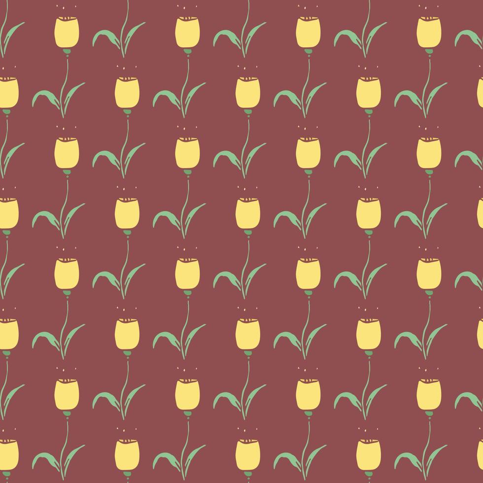 Seamless floral pattern. Doodle background with flowers. Spring pattern vector