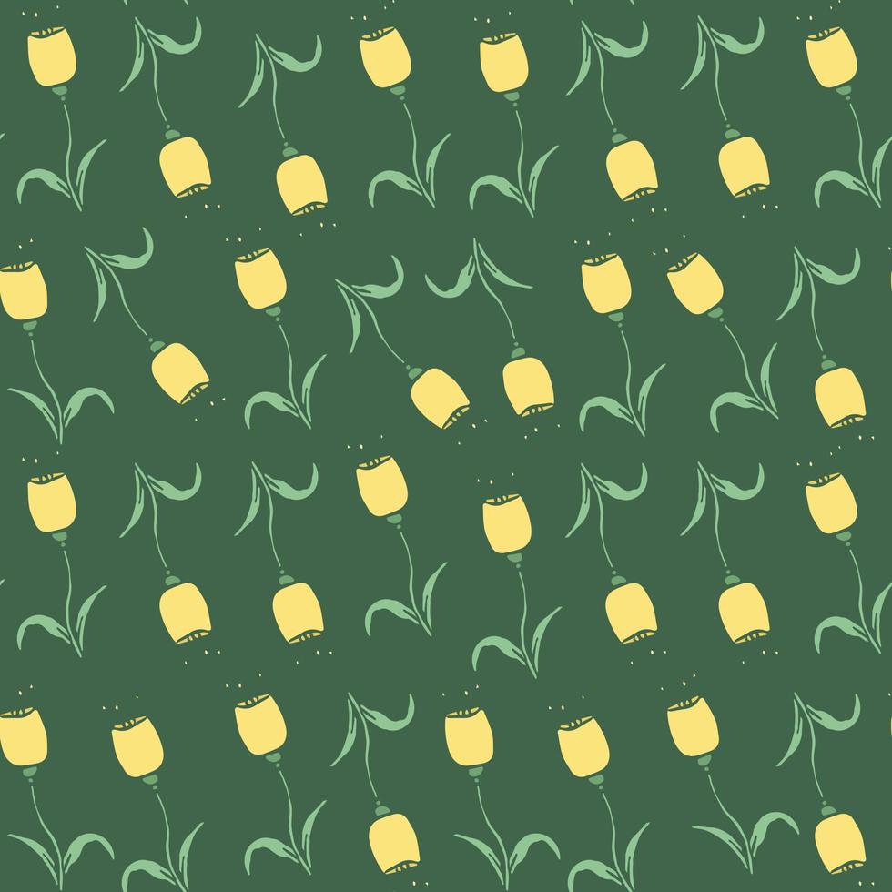 Seamless floral pattern. Doodle background with flowers. Spring pattern vector