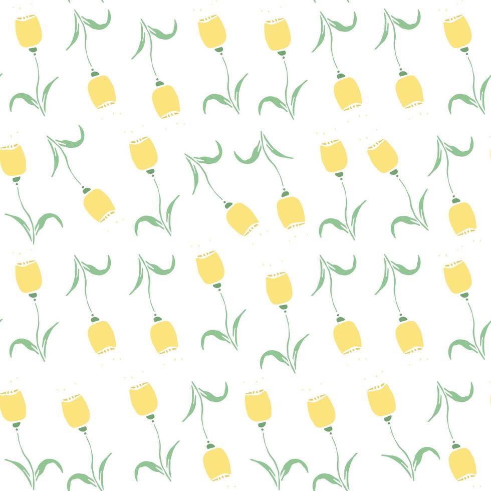 Seamless floral pattern. Doodle background with flowers. Spring pattern vector