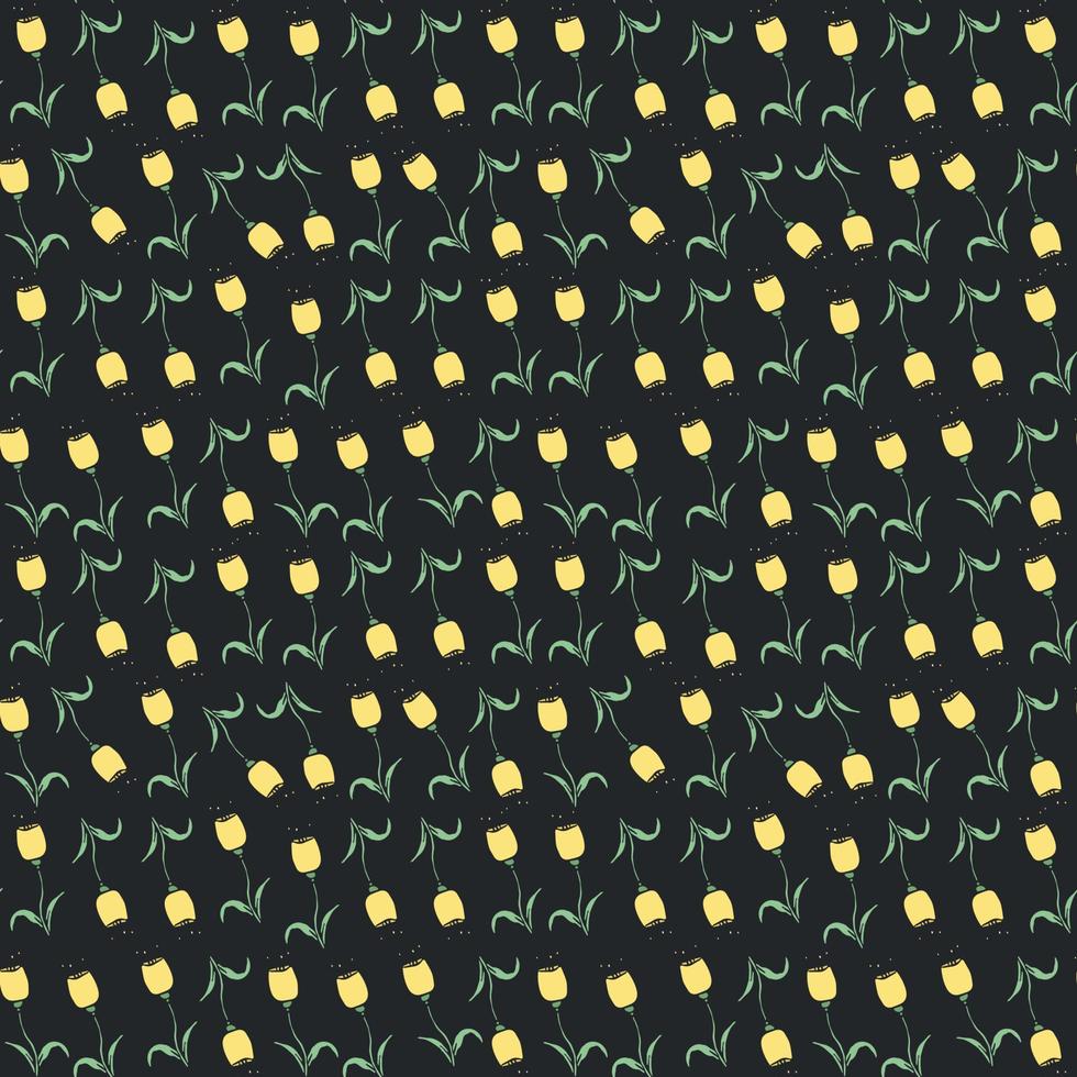 Seamless floral pattern. Doodle background with flowers. Spring pattern vector