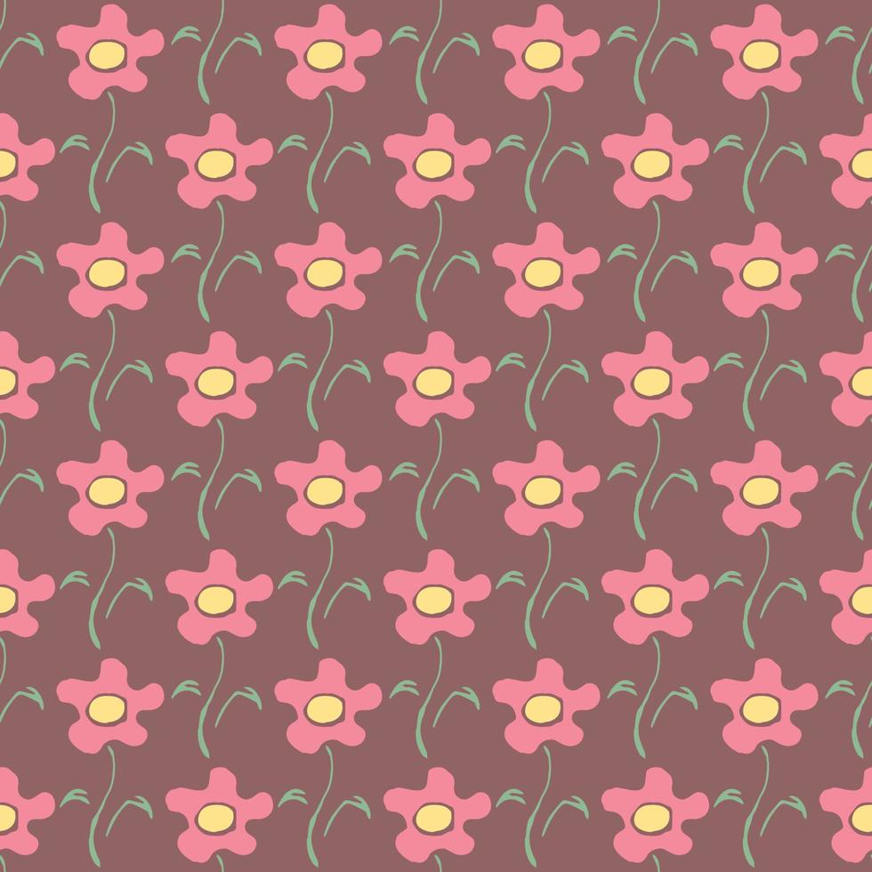 Seamless floral pattern. Doodle background with flowers. Spring pattern vector