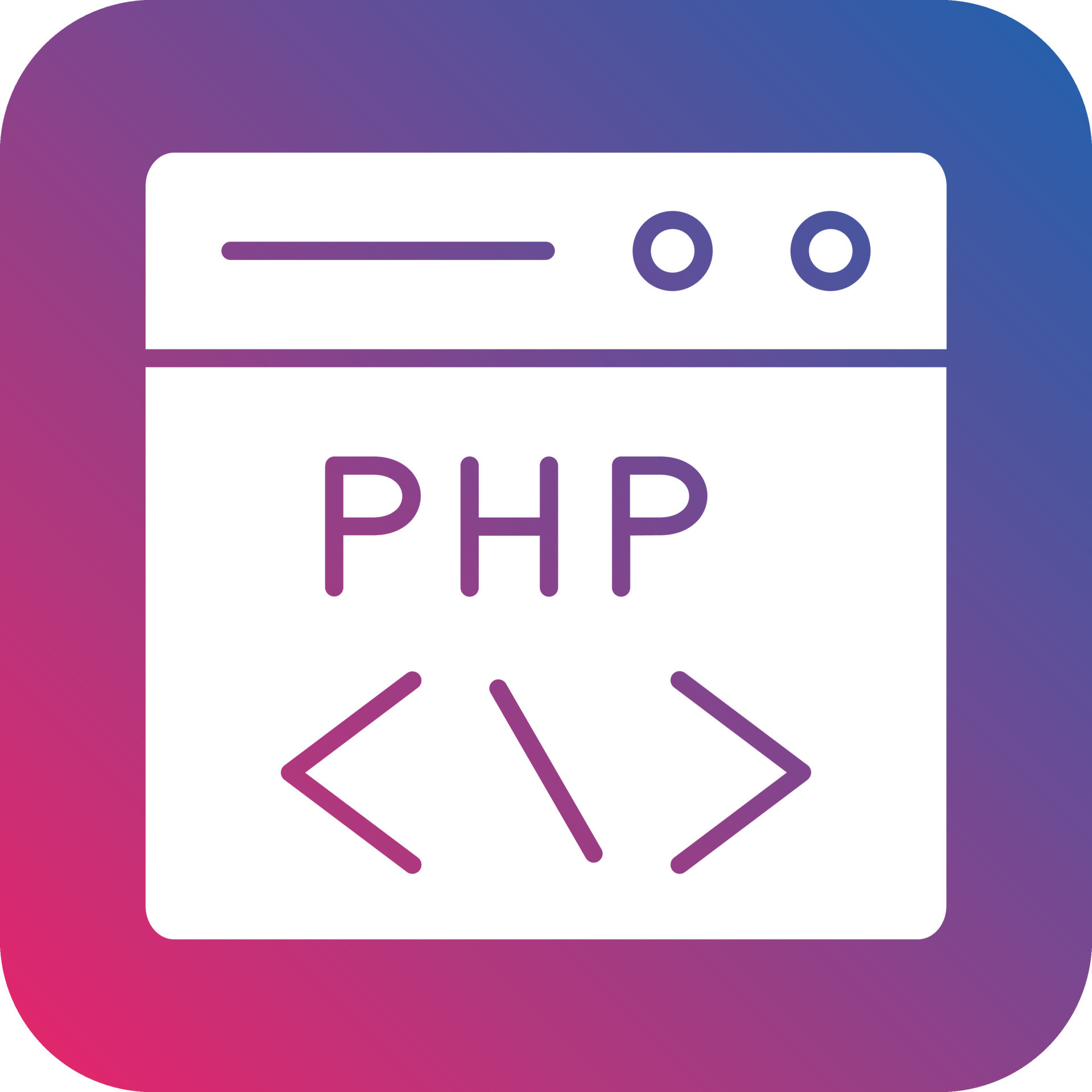 PHP Coding Icon Vector Design 22842461 Vector Art at Vecteezy