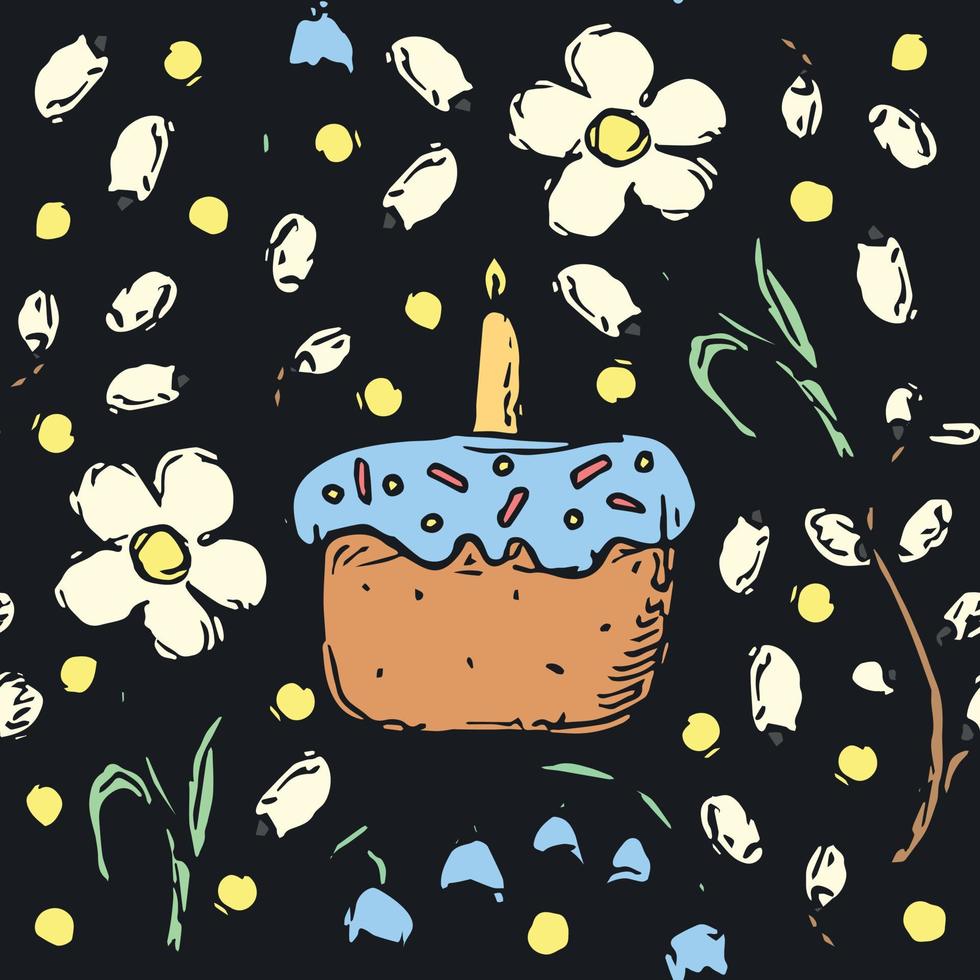Easter pattern. Seamless pattern with easter icons. Easter background vector