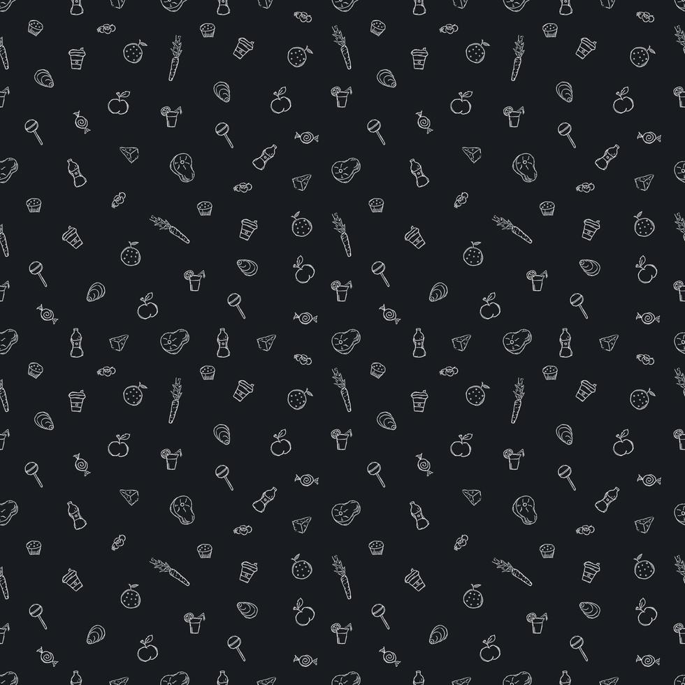 Seamless pattern with food icons. doodle food pattern. Food background vector