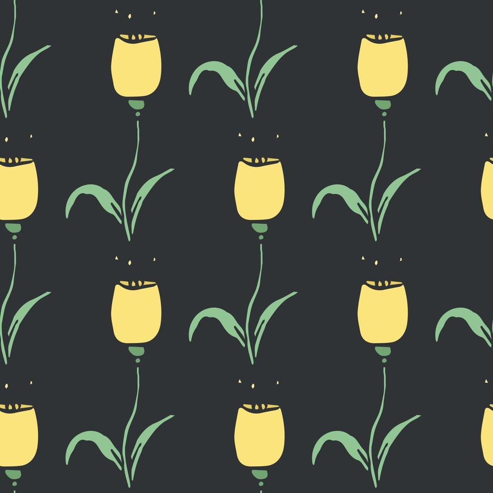 Seamless floral pattern. Doodle background with flowers. Spring pattern vector