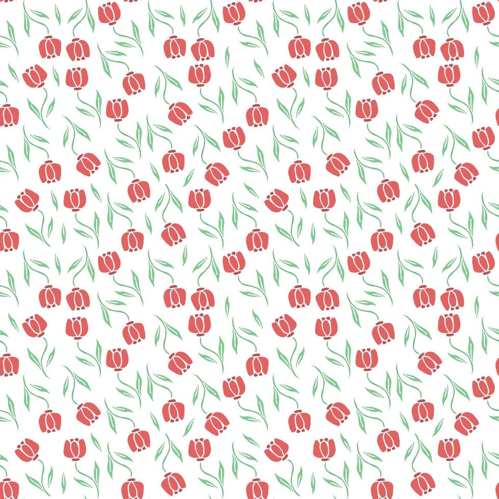 Seamless floral pattern. Doodle background with flowers. Spring pattern vector