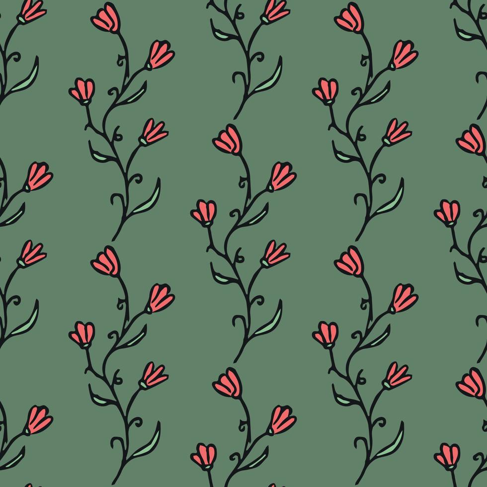 Seamless floral pattern. Doodle background with flowers. Spring pattern vector