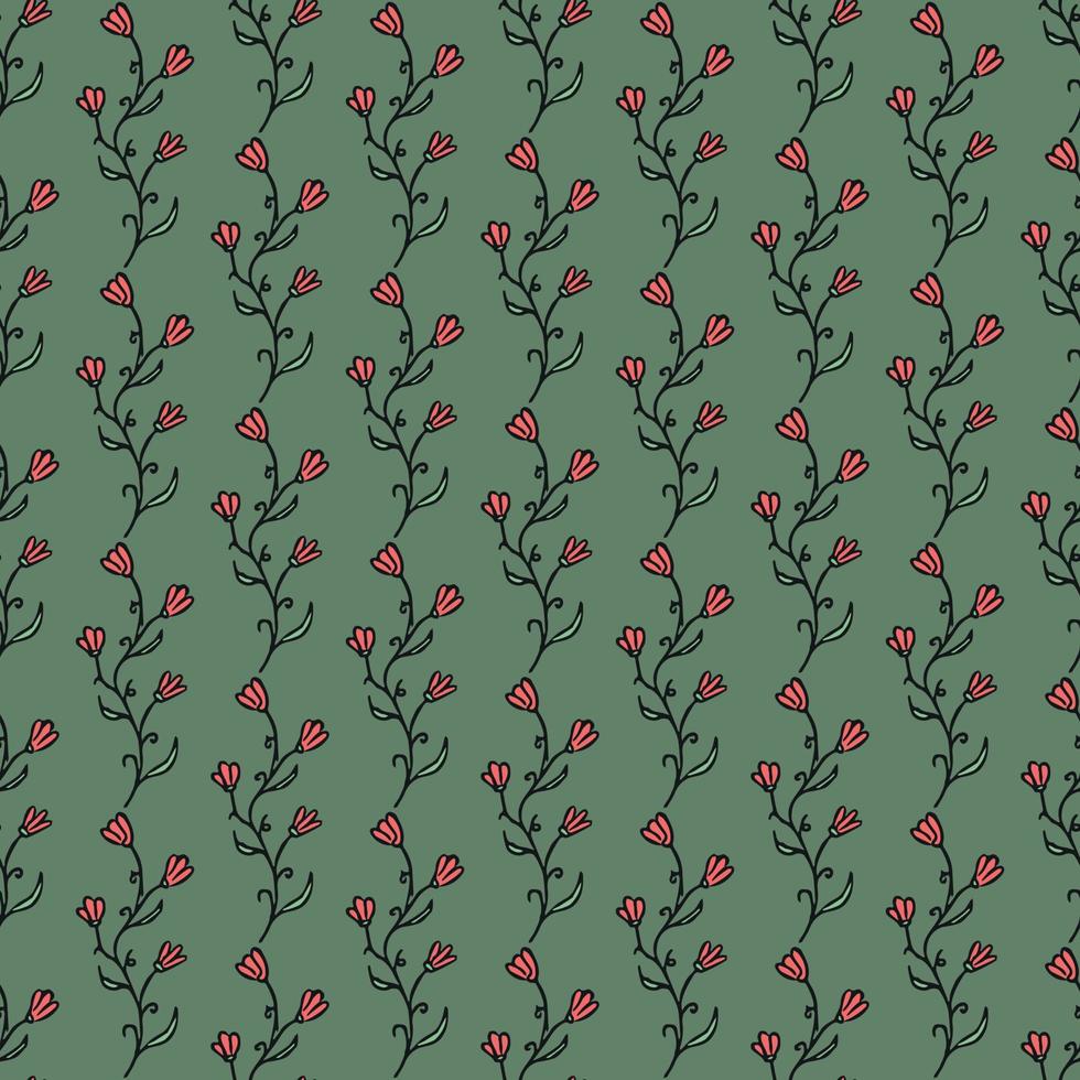 Seamless floral pattern. Doodle background with flowers. Spring pattern vector