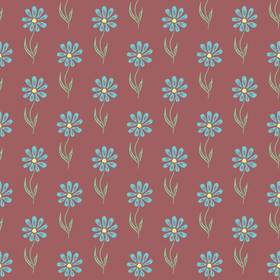 Seamless floral pattern. Doodle background with flowers. Spring pattern vector