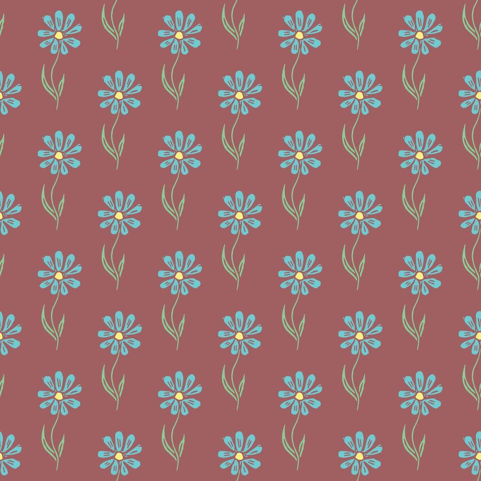 Seamless floral pattern. Doodle background with flowers. Spring pattern vector