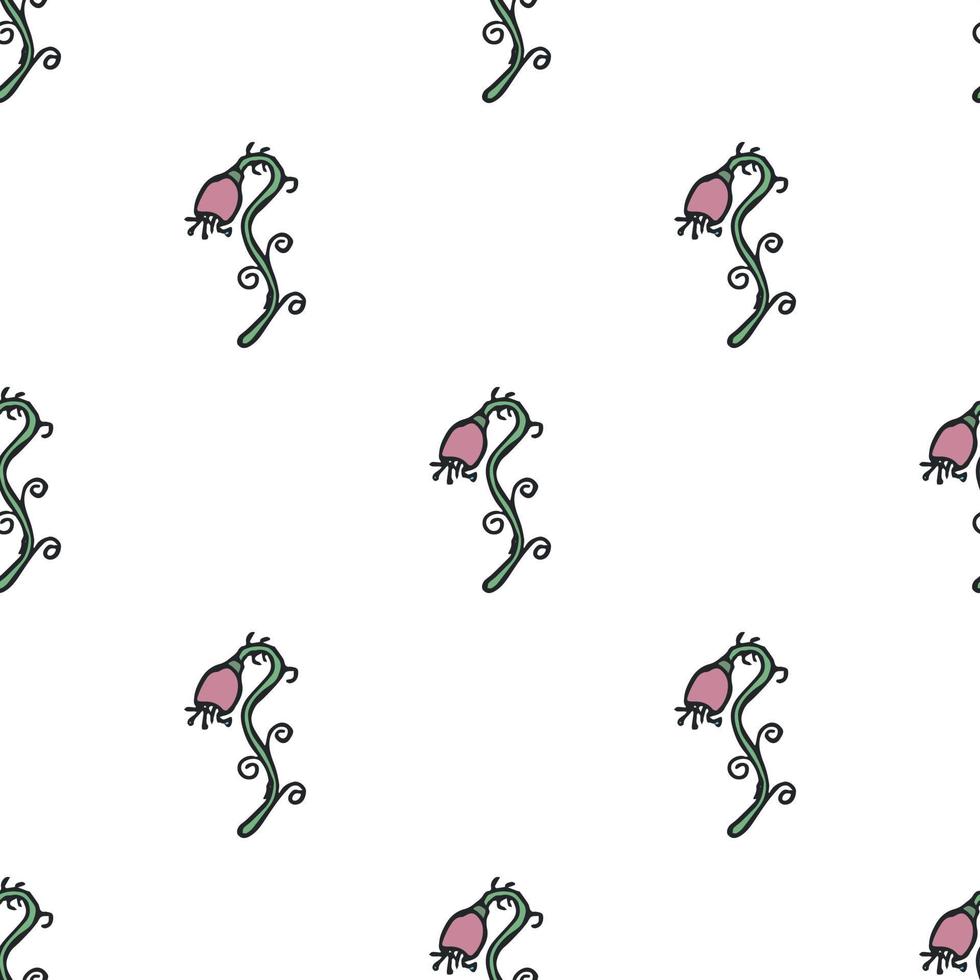 Seamless floral pattern. Doodle background with flowers. Spring pattern vector