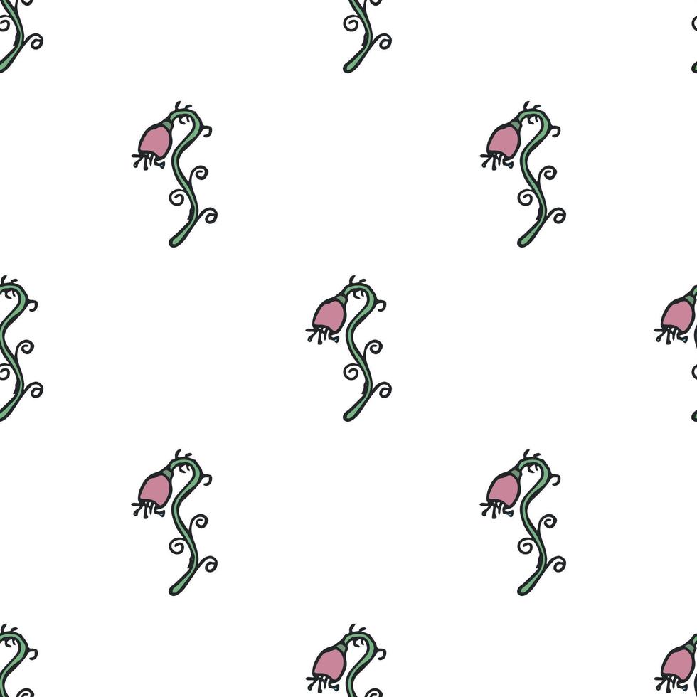 Seamless floral pattern. Doodle background with flowers. Spring pattern vector