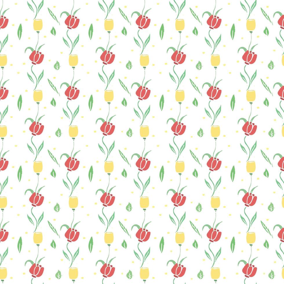 Seamless floral pattern. Doodle background with flowers. Spring pattern vector