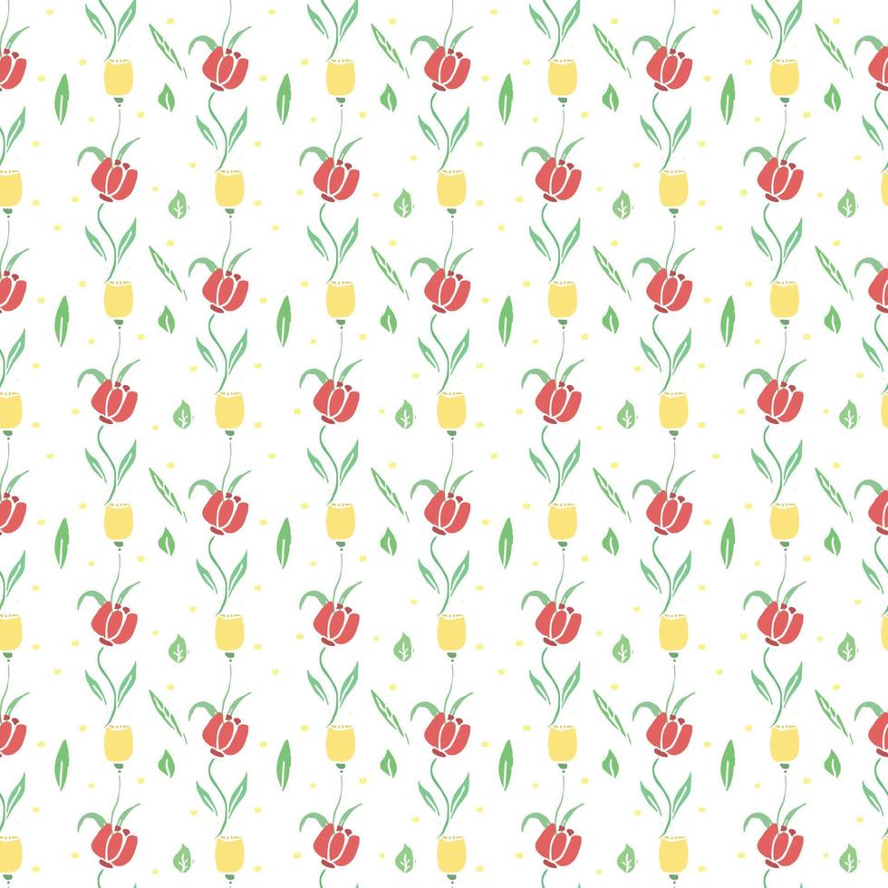 Seamless floral pattern. Doodle background with flowers. Spring pattern vector