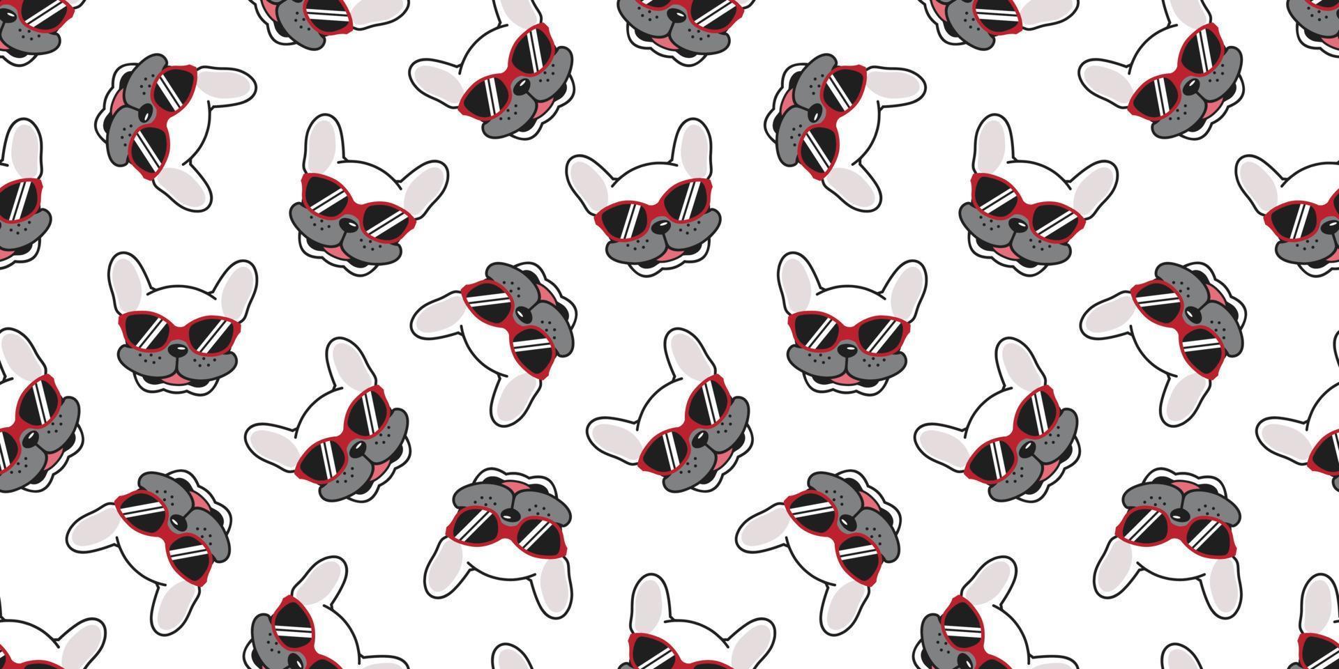 dog seamless pattern vector french bulldog isolated sunglasses glasses wallpaper background illustration