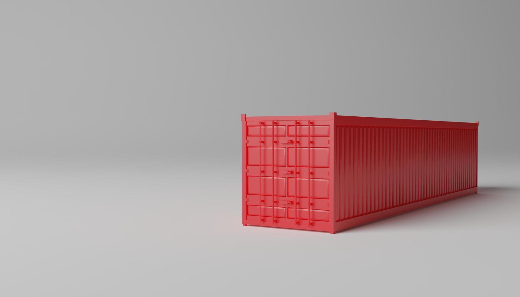 concept of business freight or cargo. red Shipping Container on white background. 3d illustration photo