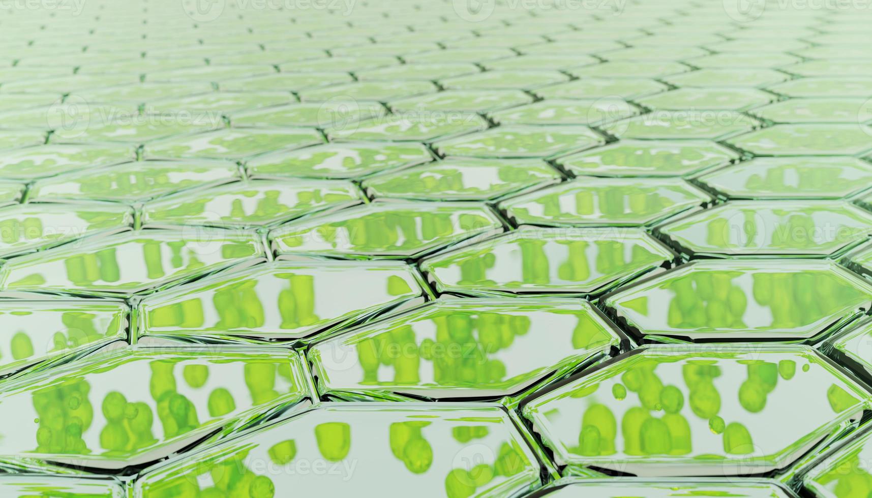 close up macro Nano chlorophyll or chloroplast biotech concept 3d illustration render green background. chlorophyll, chloroplast photo