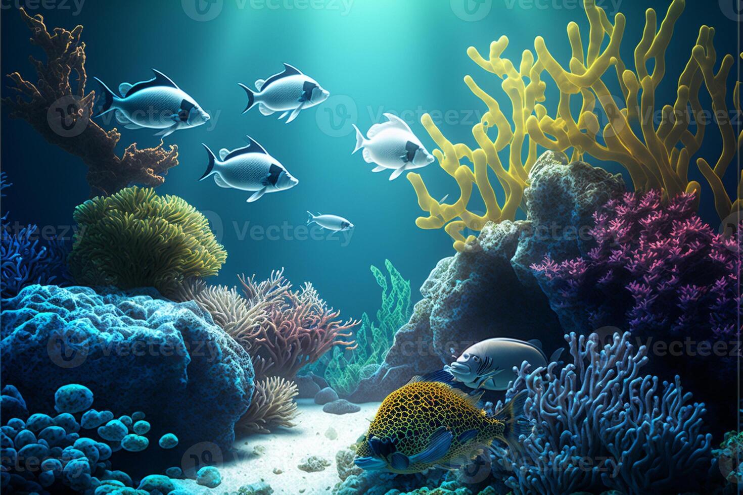 under water ocean background landscape. photo