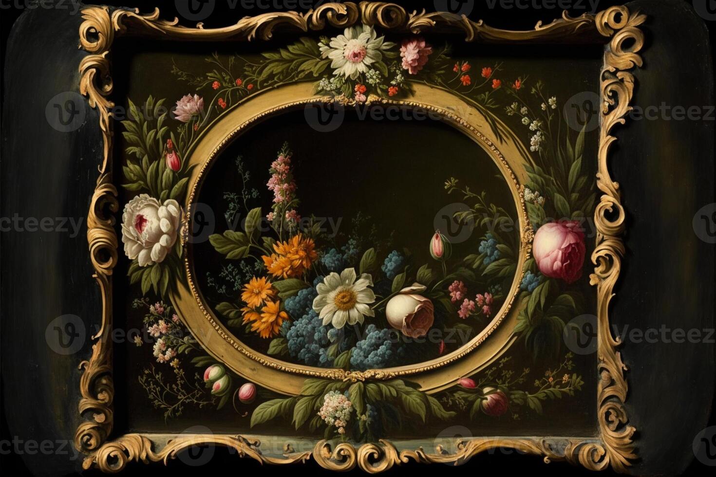 old masters floral frame. photo