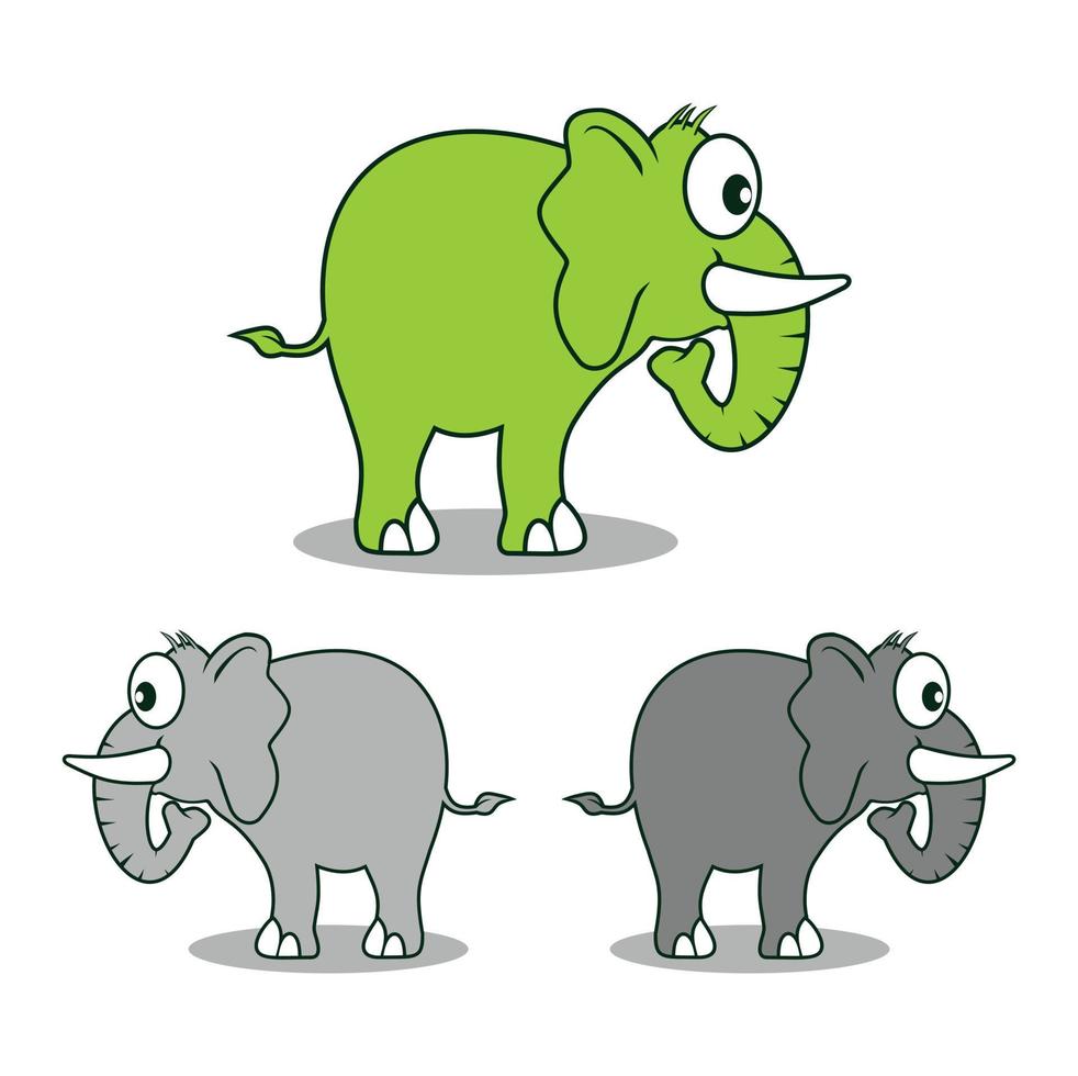 Funny elephant cartoon illustration vector