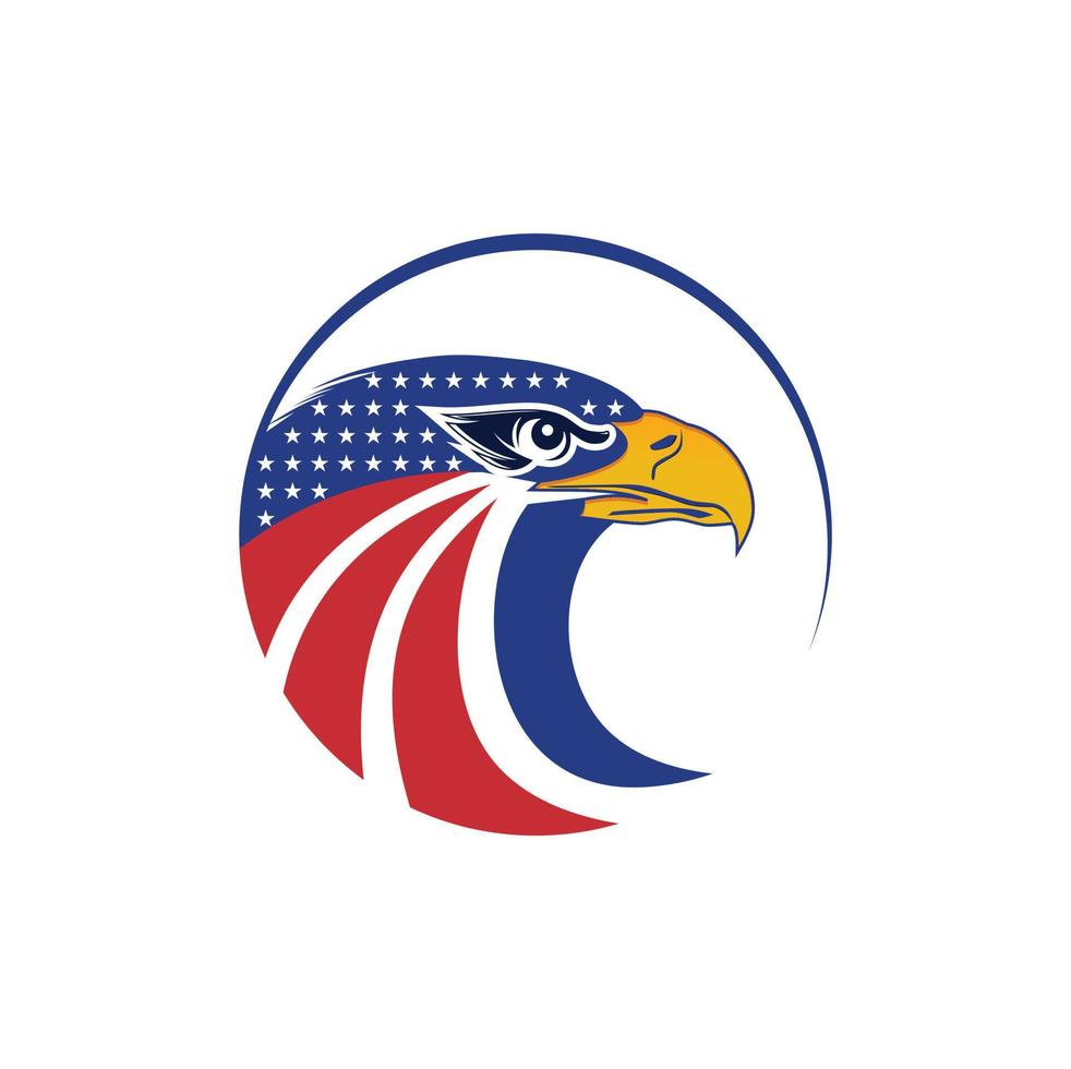 Head eagle with flag illustration vector