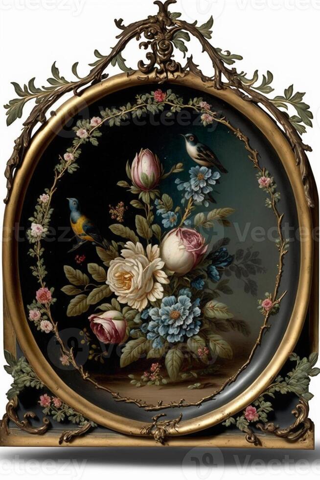 old masters floral frame. photo