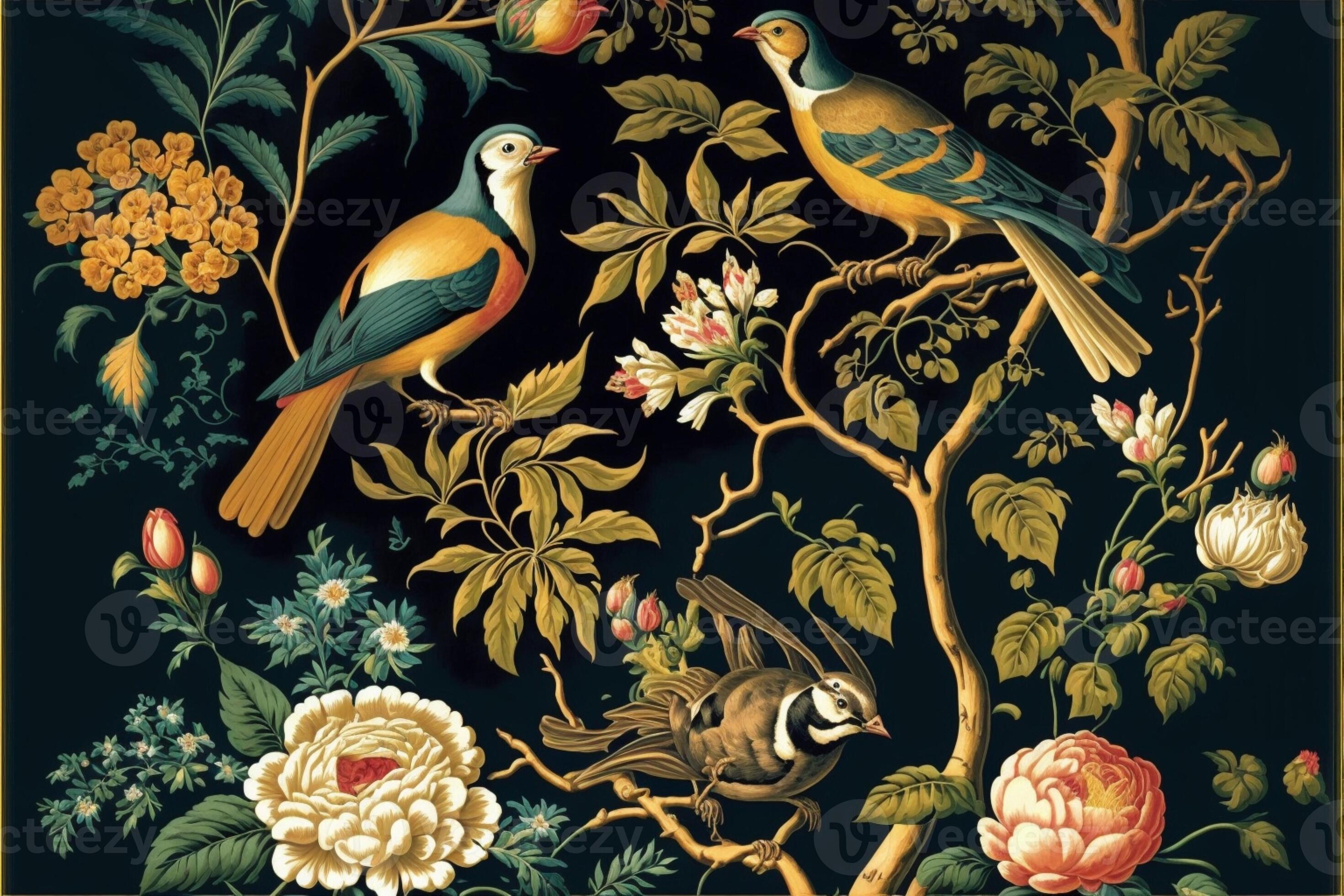 old masters floral background pattern wallpaper flowers. 22843703 Stock