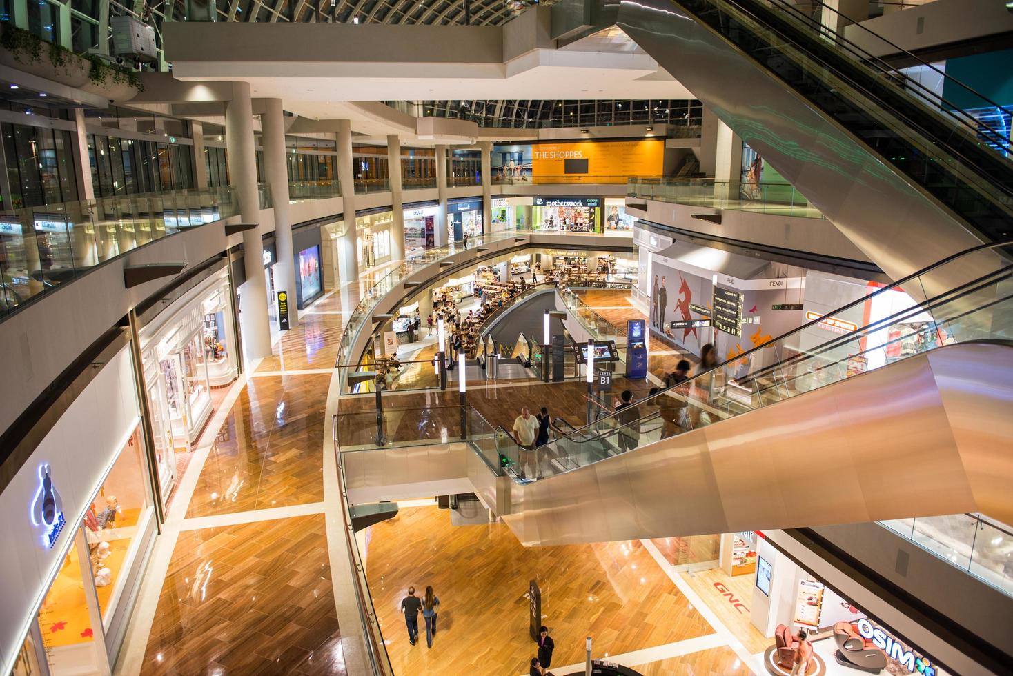 SINGAPORE - OCT, 27 2014-Shopping mall at Marina Bay Sands Resort in Singapore. It is billed as the world's most expensive standalone casino property photo