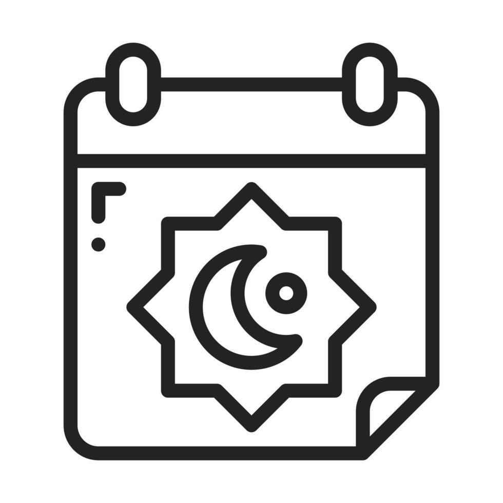 Ramadan Calendar Line Style Icon vector